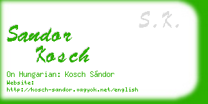 sandor kosch business card